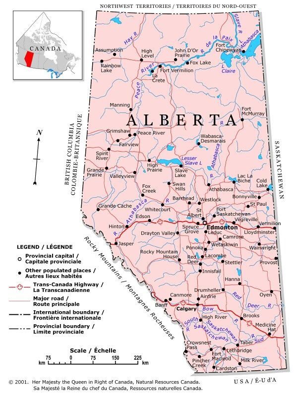 mapa de alberta