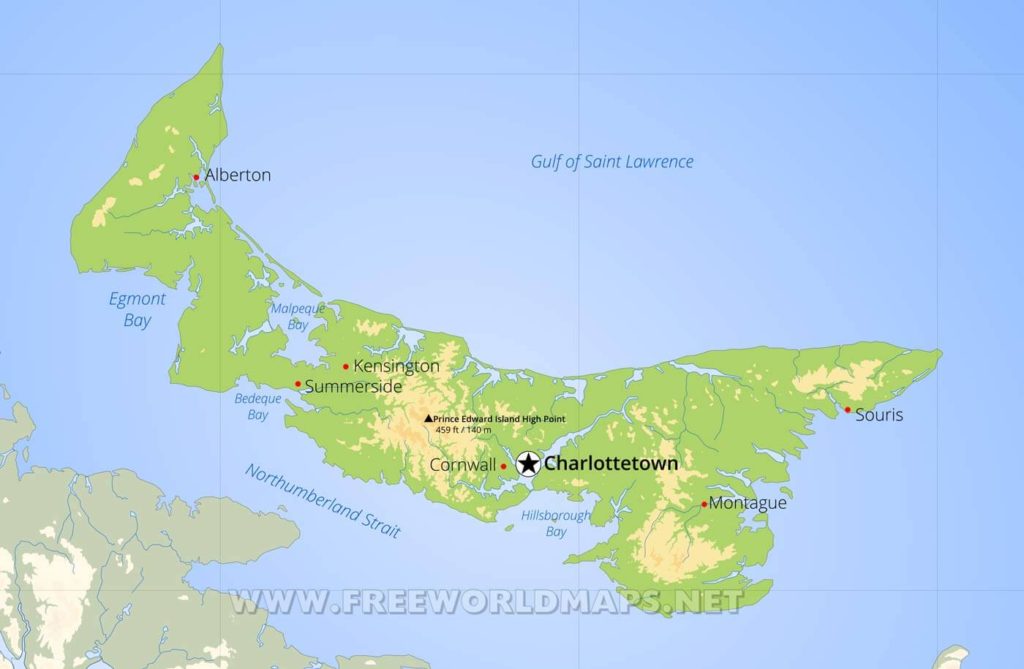 mapa de Prince Edward Island